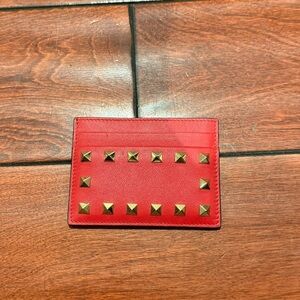 Red Valentino stud card holder